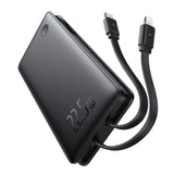 Baterie externa Baseus Airpow Air Lite (P10067501123-00), USB, Type-C, Dual Cable USB-C, Lightning, 22.5W, 10000mAh, Negru