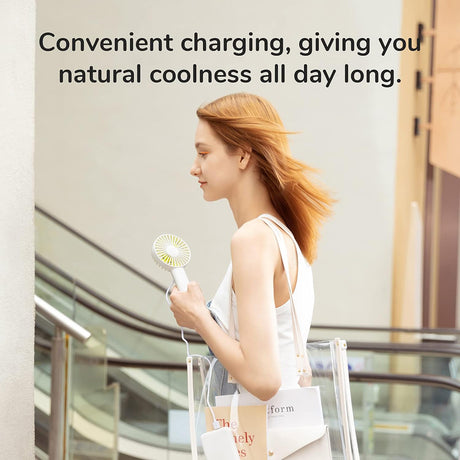 JisuLife Premium Handheld Fan Life1 Plus (FA21), Portable, Type-C, 3 Speeds, 2000mAh, Alb