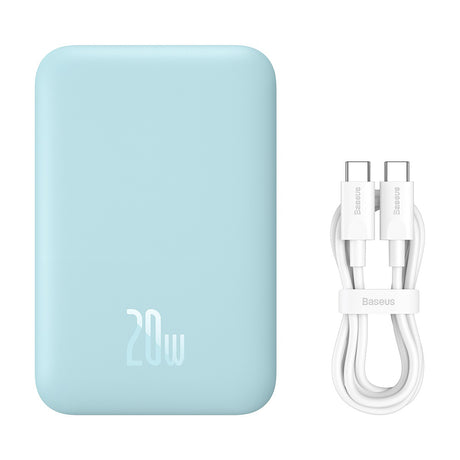 Baterie externa Baseus Mini Air (P10059002313-00), Type-C, MagSafe Charging, 20W, 6000mAh, with Cable Type-C, 30cm, Albastru