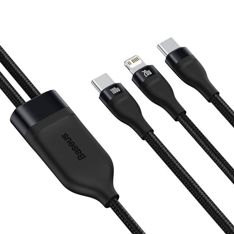 Cablu Baseus Flash Series 2in1 (CA1T2-F01), Type-C to Type-C, Lightning 100W, 1.2m, Negru