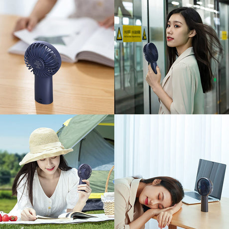 JisuLife Premium Mini Hand Fan Life3 (F2B), Portable, Ultra-Silent, Type-C, 3 Speeds, 4000mAh, Roz