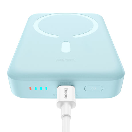 Baterie externa Baseus Mini (PPCX110203), USB-C, MagSafe, 10000mAh, 30W, with Cable Type-C, 30cm, Albastru