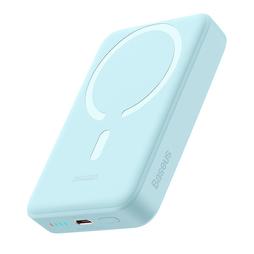 Baterie externa Baseus Mini (PPCX110203), USB-C, MagSafe, 10000mAh, 30W, with Cable Type-C, 30cm, Albastru