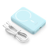 Baterie externa Baseus Mini (PPCX110203), USB-C, MagSafe, 10000mAh, 30W, with Cable Type-C, 30cm, Albastru