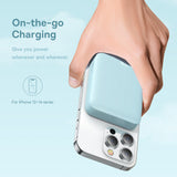 Baterie externa Baseus Mini (PPCX110203), USB-C, MagSafe, 10000mAh, 30W, with Cable Type-C, 30cm, Albastru