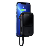Baterie externa Baseus Qpow Pro (PPQD020001), Lightning, Type-C, USB, 20W, 10000mAh, Cable Type-C, Lightning, 3A, Negru