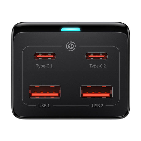 Incarcator Baseus /Powerstrip (PSZM000201), Type-C Cable Included, 2 x AC, 2 x USB, 2 x Type-C, 100W, Negru