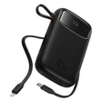 Baterie externa Baseus Qpow Pro+ (P10055003113-00), Lightning, 2x Type-C, USB, 22.5W, 10000mAh, Cable Type-C, 30cm, Negru