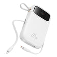 Baterie externa Baseus Qpow Pro+ (P10055003223-00), Lightning, 2x Type-C, USB, 22.5W, 10000mAh, Cable Type-C, 30cm, Alb