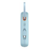 Baterie externa Baseus Qpow Pro+ (P10055003313-00), Lightning, 2x Type-C, USB, 22.5W, 10000mAh, Cable Type-C, 30cm, Albastru