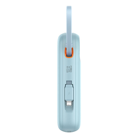 Baterie externa Baseus Qpow Pro+ (P10055003313-00), Lightning, 2x Type-C, USB, 22.5W, 10000mAh, Cable Type-C, 30cm, Albastru
