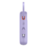 Baterie externa Baseus Qpow Pro+ (P10055003513-00), Lightning, 2x Type-C, USB, 22.5W, 10000mAh, Cable Type-C, 30cm, Mov
