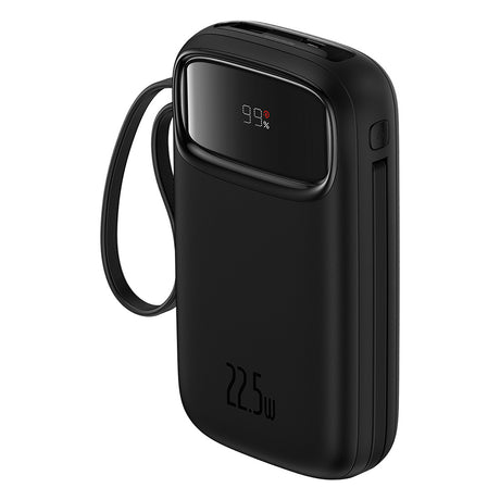 Baterie externa Baseus Qpow Pro+ (P10055002113-00), Lightning, 2x Type-C, USB, 22.5W, 20000mAh, Cable Type-C, 30cm, Negru