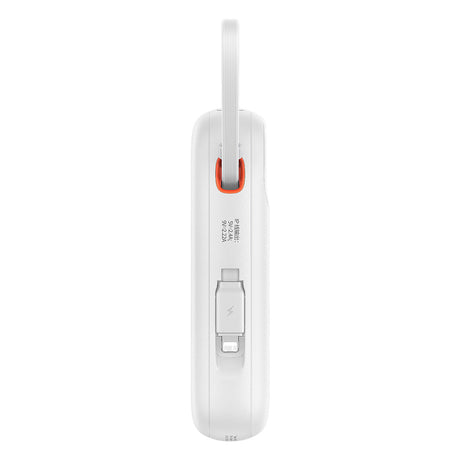 Baterie externa Baseus Qpow Pro+ (P10055002223-00), Lightning, 2x Type-C, USB, 22.5W, 20000mAh, Cable Type-C, 30cm, Alb