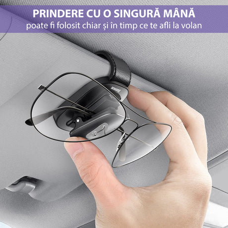 Gadget Baseus Car Organizer Platinum Vehicle (ACYJN-B01), for Glasses, Clamping Type, Negru