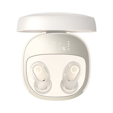 Casti Baseus WM02+ (NGTW370302), True Wireless Stereo, Bluetooth V5.3, Smart Display, Crem Y White