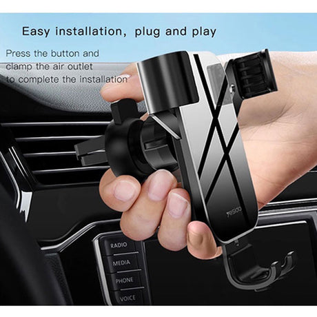 Suport Yesido (C87), Gravity Grip for Air Vent, Negru