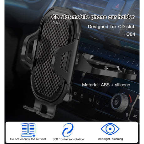 Suport Auto Yesido (C84), Prindere CD Slot, Negru
