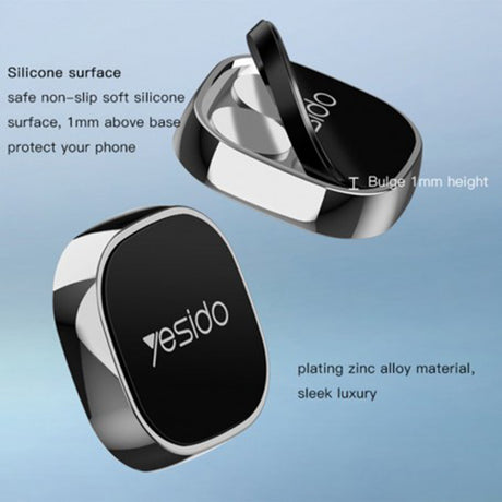 Suport Yesido (C81), Magnetic Grip, Multipurpose Features, for Dashboard, Gri Spatial