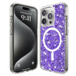 Husa de protectie Techsuit Sparkly Glitter MagSafe compatibil cu iPhone 15 Pro, Mov