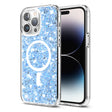Husa de protectie Techsuit Sparkly Glitter MagSafe compatibil cu iPhone 14 Pro, Albastru