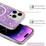 Husa de protectie Techsuit Sparkly Glitter MagSafe compatibil cu iPhone 14 Pro, Albastru
