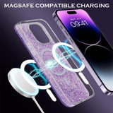 Husa de protectie Techsuit Sparkly Glitter MagSafe compatibil cu iPhone 14 Pro, Albastru