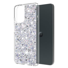 Husa de protectie Techsuit Sparkly Glitter compatibil cu Motorola Moto G14, Alb