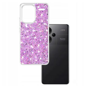 Husa de protectie Techsuit Sparkly Glitter compatibil cu Xiaomi Redmi Note 13 Pro+ 5G, Magenta