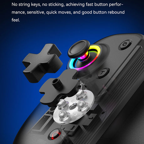 Accesoriu gaming Techsuit Wireless Controller (BSP-D8 Pro), for Phones, Tablets (Android, iOS, PS4), Bluetooth, RGB Lights, 400mAh, Negru