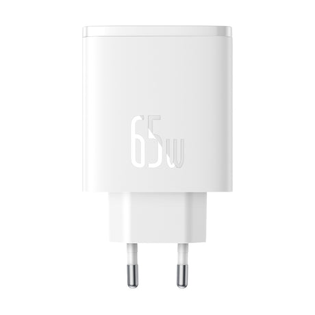 Incarcator Baseus (P10152301213-00), 2x Type-C + USB, 65W, Alb