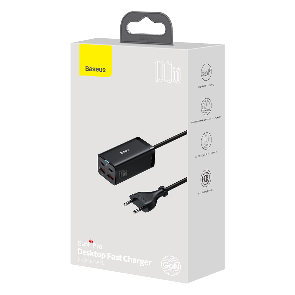 Incarcator Baseus (CCGP000101), 2xUSB-C 2xUSB-A, 100W, Negru