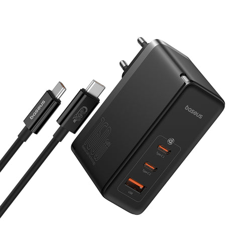 Incarcator Baseus GaN5 Pro Digital (P10110825113-00), Type-C Cable Included, Fast Charger, 2xType-C, USB, 160W, 240W, Negru