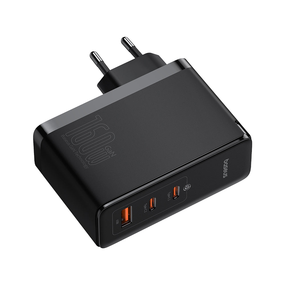 Incarcator Baseus GaN5 Pro Digital (P10110825113-00), Type-C Cable Included, Fast Charger, 2xType-C, USB, 160W, 240W, Negru