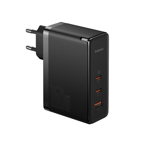 Incarcator Baseus GaN5 Pro Digital (P10110825113-00), Type-C Cable Included, Fast Charger, 2xType-C, USB, 160W, 240W, Negru