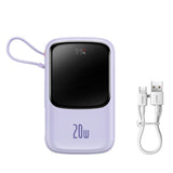 Baterie externa Baseus Qpow Pro (PPQD030005), Lightning, Type-C, USB, 20000mAh, 20W, with Cable USB-C, Lightning, 3A, Mov