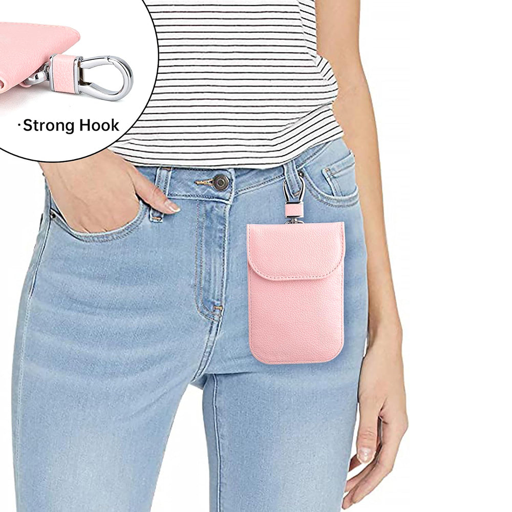 Husa de protectie Techsuit RFID Anti-Theft (AF2) compatibil cu for Cards & Keys, PU Leather, EMF Blocker, Roz