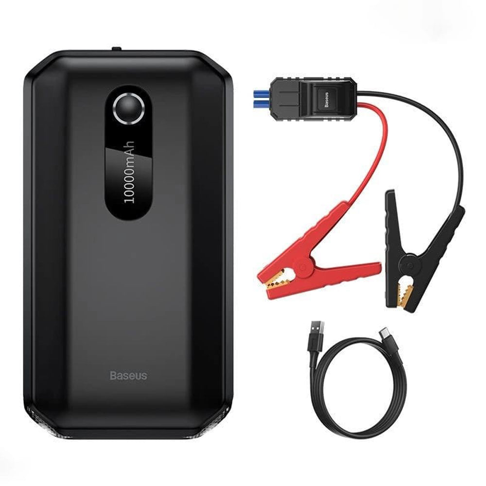 Gadget Baseus Car Jump Starter Super Energy Air (C00245501113-00), with Power Bank, 10000mAh, 1000A, USB, Type-C, Cluster Black