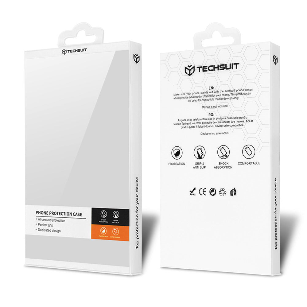 Husa de protectie Techsuit Carbonite FiberShell compatibil cu Motorola Moto G24 Power, Rosu Vortex