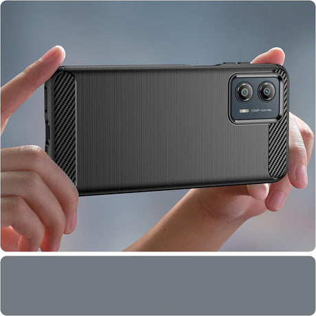 Husa de protectie Techsuit Carbon Silicone compatibil cu Motorola Moto G85, Negru