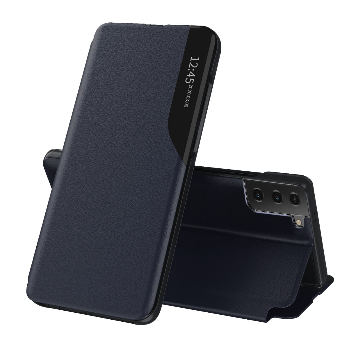 Husa de protectie Techsuit eFold Series compatibil cu Samsung Galaxy S21 FE 5G, Albastru Inchis