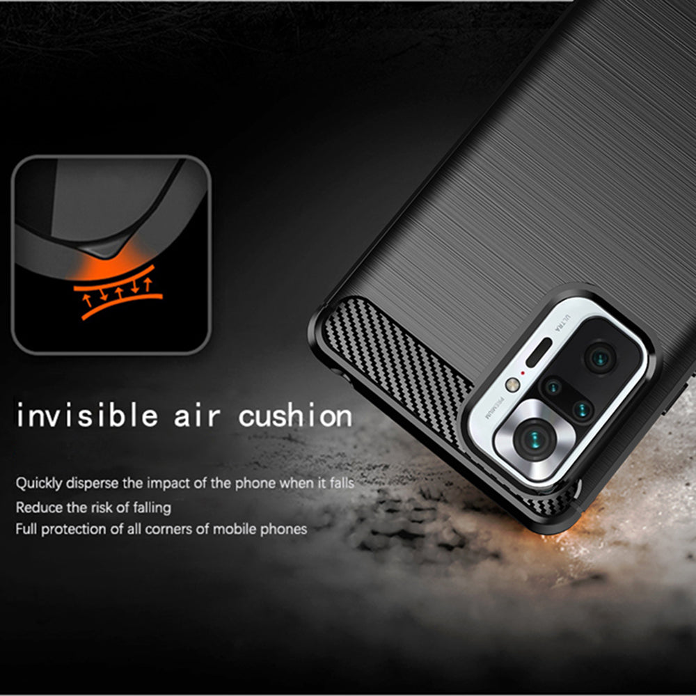 Husa de protectie Techsuit Carbon Silicone compatibil cu Xiaomi Redmi Note 10 Pro / Note 10 Pro Max, Negru