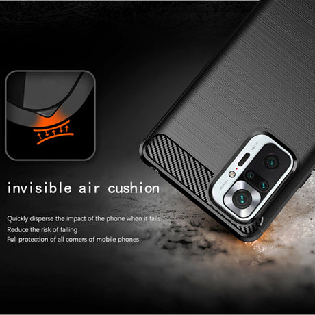 Husa de protectie Techsuit Carbon Silicone compatibil cu Xiaomi Redmi Note 10 Pro / Note 10 Pro Max, Negru