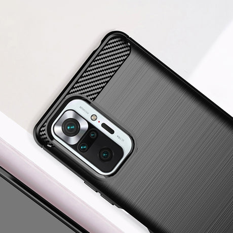 Husa de protectie Techsuit Carbon Silicone compatibil cu Xiaomi Redmi Note 10 Pro / Note 10 Pro Max, Negru
