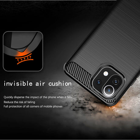 Husa de protectie Techsuit Carbon Silicone compatibil cu Xiaomi Mi 11 Lite 4G / Mi 11 Lite 5G / 11 Lite 5G NE, Negru