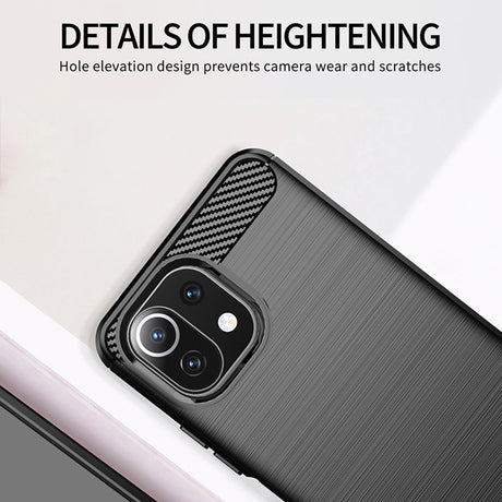 Husa de protectie Techsuit Carbon Silicone compatibil cu Xiaomi Mi 11 Lite 4G / Mi 11 Lite 5G / 11 Lite 5G NE, Negru
