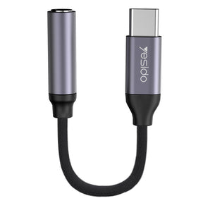 Adaptor Yesido Audio Cable Adapter (YAU19), Type-C to Jack 3.5mm, Negru