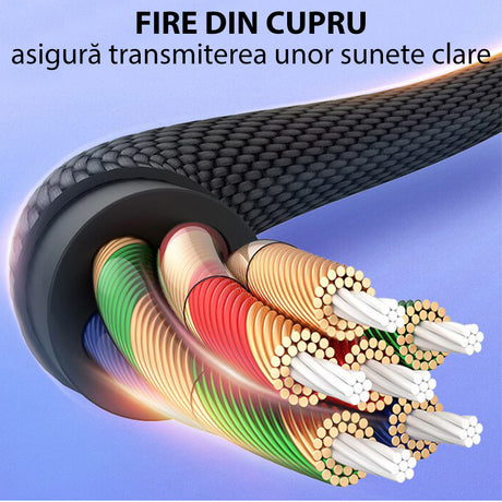 Adaptor Yesido Audio Cable Adapter (YAU19), Type-C to Jack 3.5mm, Negru