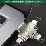 Adaptor Yesido Cititor Carduri (GS13), MicroSD USB / Type-C / Lightning / Micro-USB, Argintiu