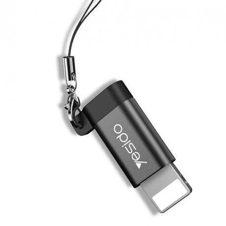 Adaptor Yesido OTG Adapter (GS05), Lightning to Micro USB, Plug & Play, 480Mbps, Negru